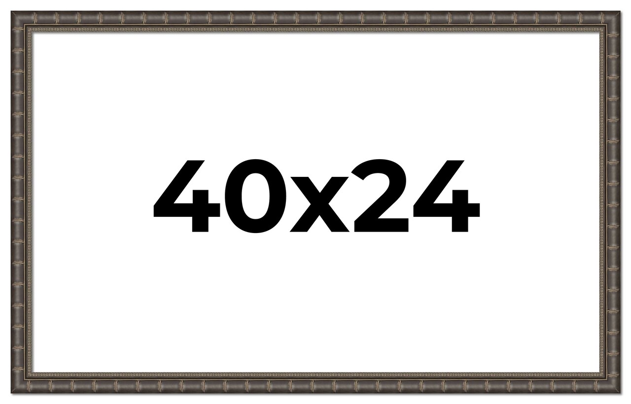 40x24 Black Modern Bamboo Picture Frame - UV Acrylic, Foam Board Backing, Hanging Hardware